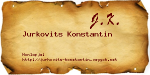 Jurkovits Konstantin névjegykártya